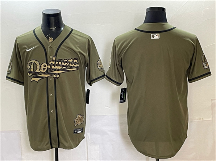 Men's Los Angeles Dodgers Blank Olive 2026 Armed Forces Day Stitched Baseball Jersey Men's Los Angeles Dodgers Blank Olive 2026 Armed Forces Day Stitched Baseball Jersey